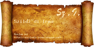 Sziládi Irma névjegykártya